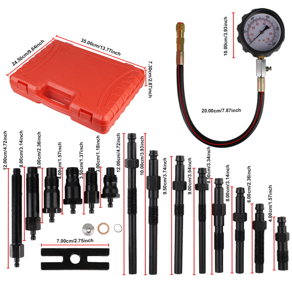 G7-4 Cylinder Pressure Gauge Diesel Engine Cylinders Compression Tester Kit