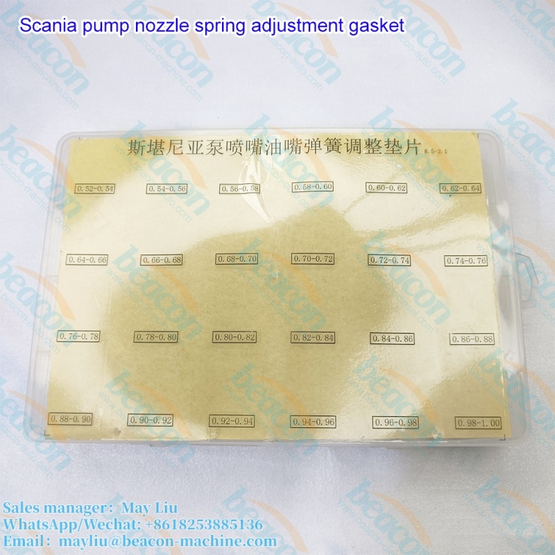 Pump Nozzle Spring Adjustment Gasket And Spool Travel Adjusting Shims For Scania Injector