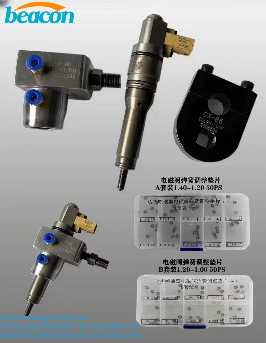 Solenoid Valve Spring Adjust Washer Common Rail Repair Shims For DAF Injector